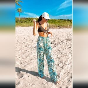 Beach Riot Floral Blue Pants
